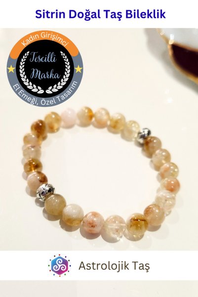 astro stone Certified - Citrine Natural Stone Bracelet - Handmade - Money Stone, Success, Trader's Stone, Luck Stone
