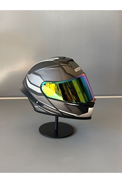 WOSEN Ws-202 Güneş Vizörlü Çene Açılır Kask MBLACK L1 (Renkli Vizörlü)