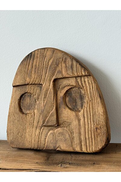 Miko Home & Garden El Yapımı Ahşap Yüz Figürü – Dekoratif Masa Üstü Sanat Objesi