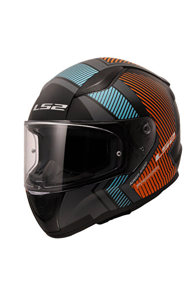 LS2 RAPID2 EXTRA MATT GREY HI-VIZ ORANGE KASK