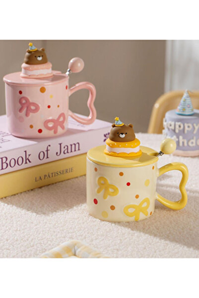 hediyeofisi Cute Bear Design Ceramic Mug