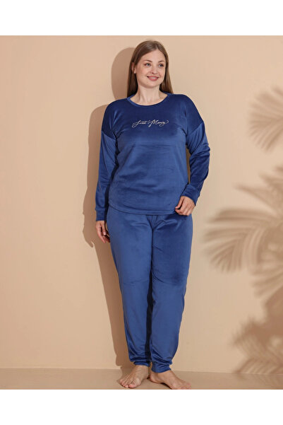 Estiva 25394 Long Sleeve Oversized Velvet Pajama Set
