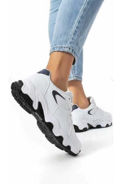 Moda Kadıköy Women's White Black Orthopedic Sneaker Shoes