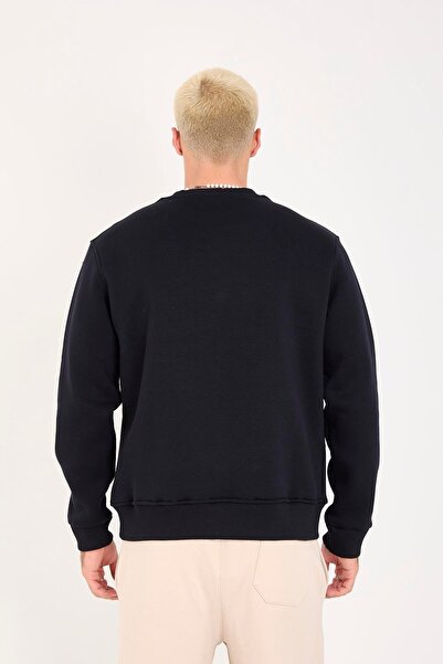 Store Fleece Inside Writing B Printed Relax Fit Men's Sweatshirt