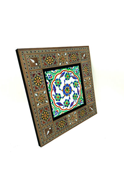 Sadrazam Ottoman Tile Pattern (Meşil Mehmet Pasha Mosque) Printed Mdf Levant Painting 20cm X 20cm |   Kd-18