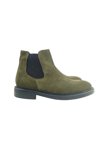 Oneka Shoes Men's Casual Chelsea Boots Green Suede 420525Cy1630