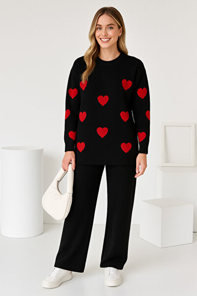 semela Embossed Embroidered Heart Tricot Set