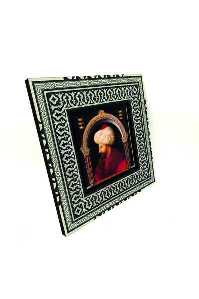 Sadrazam Fatih Sultan Mehmet cu imprimeu Pictură anatoliană din lemn MDF 20cm...