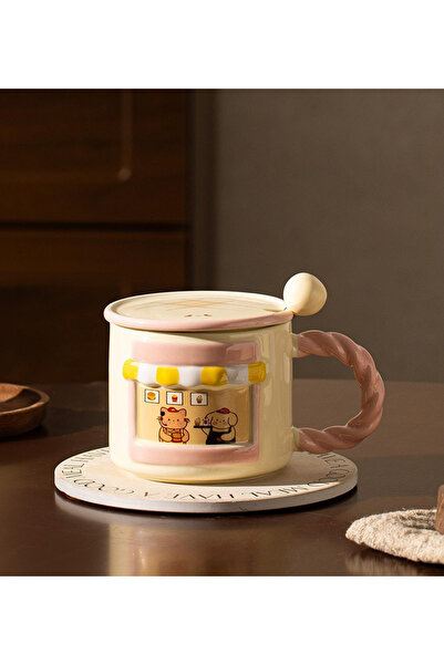 hediyeofisi Happy Everyday Cute Bear Design Ceramic Mug