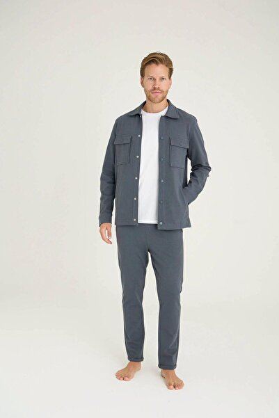 KLY Men's Comfort Fit Snap Button Shirt Short Sleeve T-Shirt Jogger Pants 3-Piece Tracksuit Set