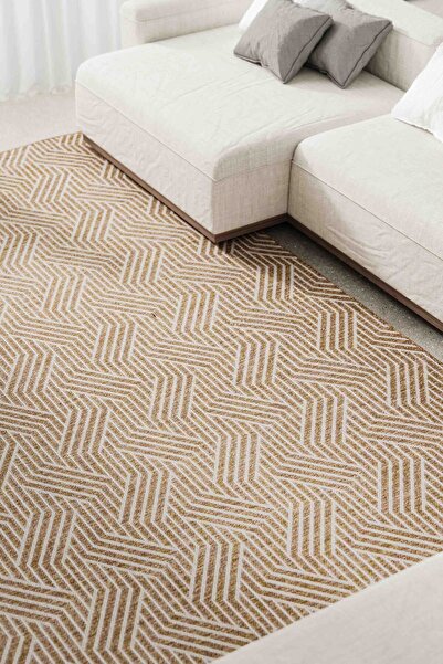 Lorente Home Alegra Light Brown Woven Jute Non-Slip Base Sisal Rug Washable Kitchen Carpet1834