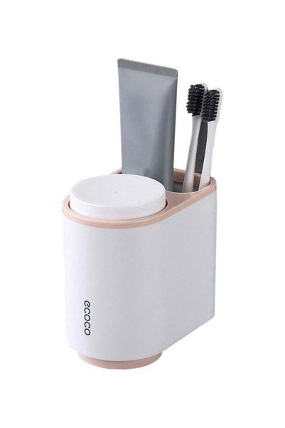 Generic Magnetic Toothbrush Holder Pink/White 5.11x4.33x3.26inch