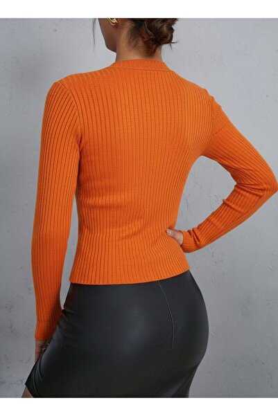 Modafeminen Knitwear Sweatertr0103 Orange