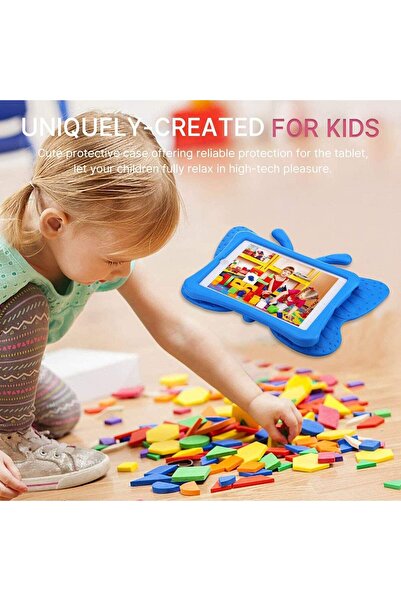 TheMohrim iPad 10.2 Kids 3D Butterfly EVA Shockproof Case (Blue)