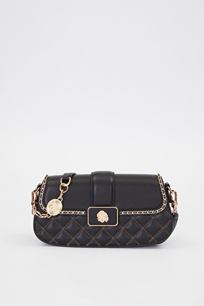 Levidor Buckle Detail Women's Shoulder Bag 930387 Black