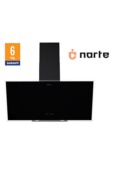 NARTE -H20190B 90CM SİYAH CAM EĞİMLİ DAVLUMBAZ - 6 YIL GARANTİLİ