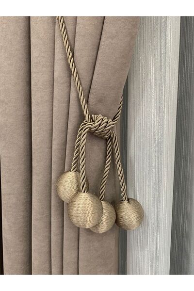 evemoda2021 Modern Sarım 4 Toplu Braçol Kornişe Takmatik Ipli Tavan Perde Aksesuarı