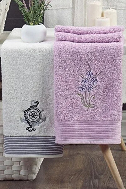 HRN Textile Unisex Cotton 4-Piece Bathrobe & Towel Set – Soft, Absorbent