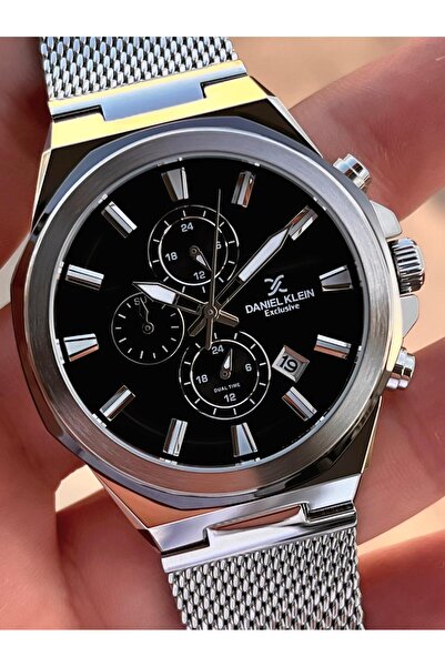 Daniel Klein Men's Wristwatch 30 Meters Water Resistant Steel Band + Bracelet Gift Vs.Blkt.0684