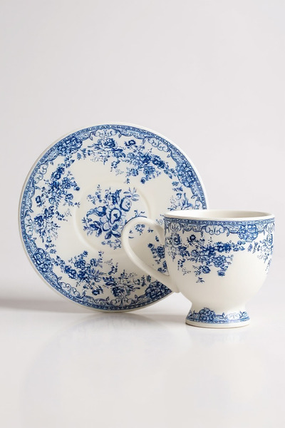 zezedesing 2-Piece Porcelain Gift Coffee Cup Set 90Cc (Blue)