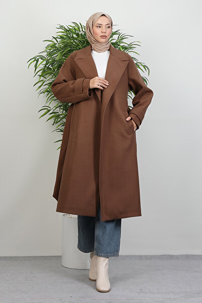 Lamia Giyim Aleda Kaşe Kaban Açık Kahve