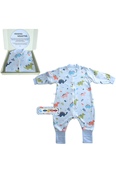 Miriboo Sleeping bag with feet 1–2.5 years, 1 TOG, 100% Cotton, Removable Sleeves, Temperature Indicator