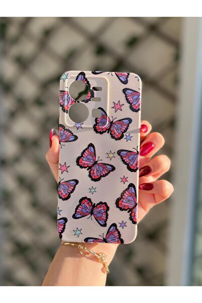 CaseKİdükkan جراب هاتف من السيليكون المخملي الداخلي بنمط منتفخ، متوافق مع كاميرا VIVO Y22S/Y35، يحمي الكاميرا