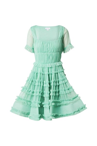 Warehouse (Ay) Tulle Square Neck Frill Mini Dress Women