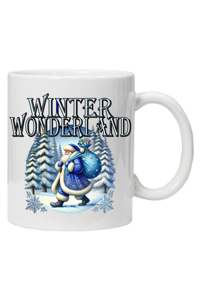CRD PRINT Cana inscriptionata cu textul "Winter wonderland", alba, 330ml,