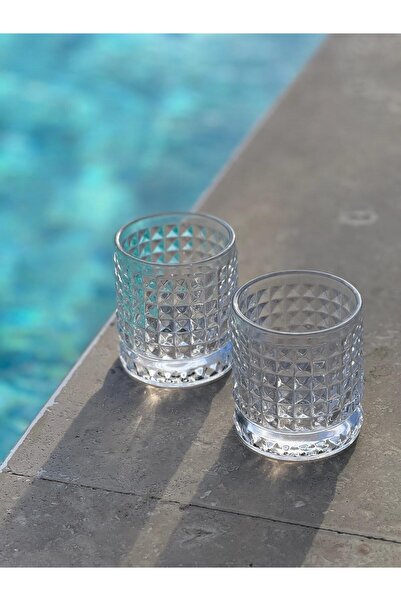 Miko Home & Garden Desenli Cam Su & Meşrubat Bardağı – 2’li Set (Ağır Tabanlı)