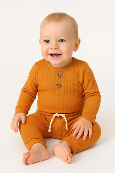 nevrankids Basic Badili Ribbed Bodysuit Set 3 Months - 2 Years
