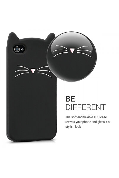 KWmobile Case for Apple iPhone 4 / iPhone 4s, Silicone, Black, 16131.02