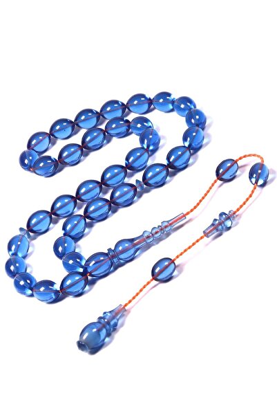 TESBİHKENTİ Light Blue Mahmut Başkale Series Fire Amber Prayer Beads