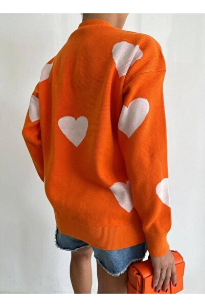 Modafeminen Knitwear Cardigan Tr0178 Orange