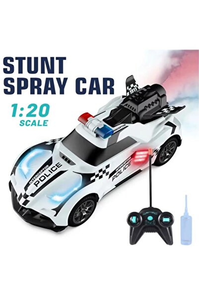 Toy 1:20 Remote Control Charged Smoke Ejecting Lighted Car Steam Ejecting Drift Ejecting Police Car