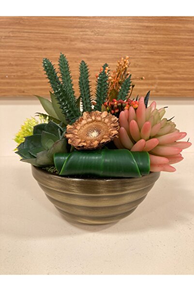 PLUS HOME وعاء سكولنت اصطناعي SA أزرق بلون الكوبالت ارتفاع 21 سم قطر 18 سم