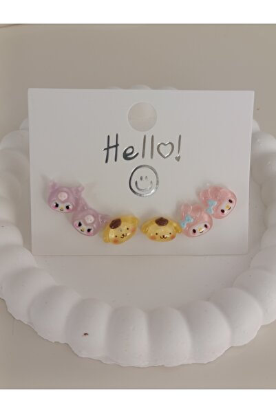 ELAS HOME أقراط سانريو كورومي فريندز مكونة من 3 قطع