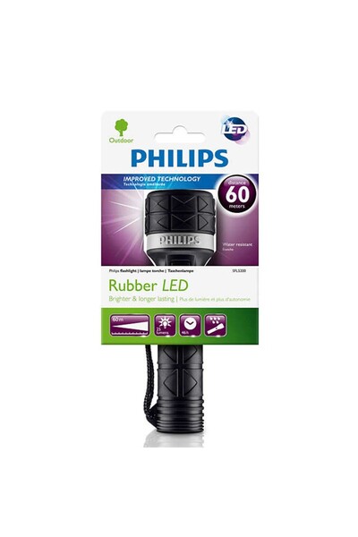 Philips Rubber LED Flashlight, water and shock resistant