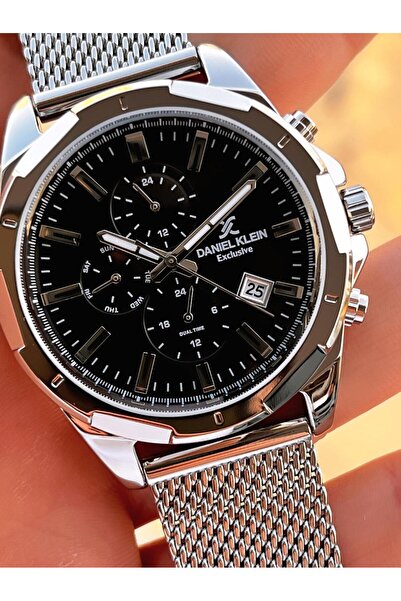 Daniel Klein Men's Wristwatch 30 Meters Water Resistant Steel Band + Bracelet Gift Vs.Blkt.0685