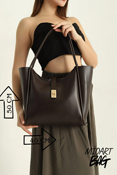 MioArt Tote Hand and Shoulder Bag with Lock Detail