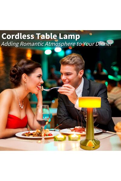 TheMohrim Portable Cordless Bar Table Lamp, 3W LED 3000K Warm, Rechargeable, Dimmable, Touch Sensor, 2pcs