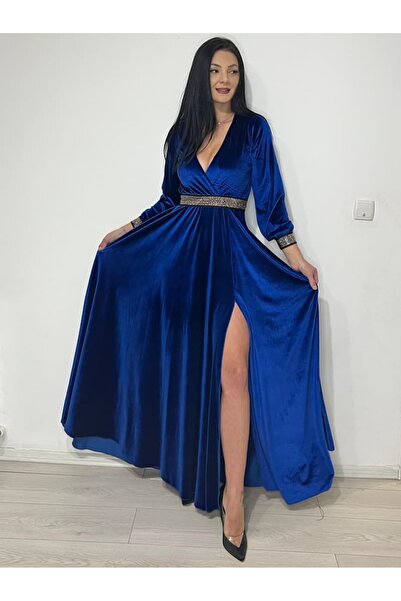 AdyAry Fashion Rochie catifea lunga eleganta