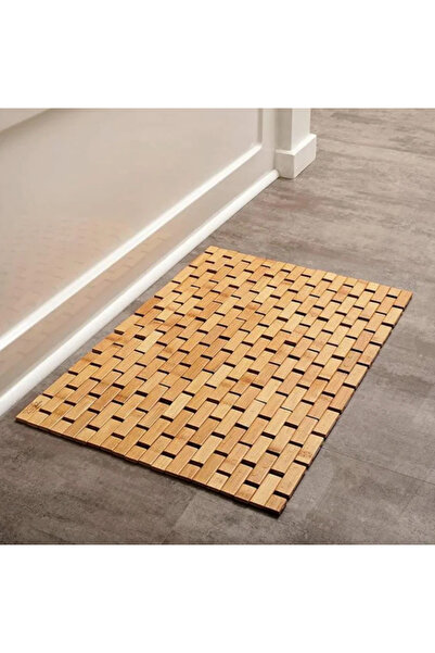 ELZEY HOME Bamboo Non-Slip Large Bath Mat 100X60 cm
