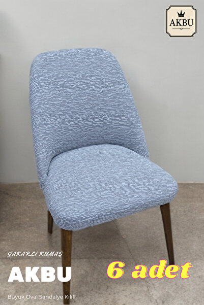 AKBU A Kalite Mutfak Sandalye Kılıfı Büyük Oval Jakarlı Yıkanabilir Streç Las...