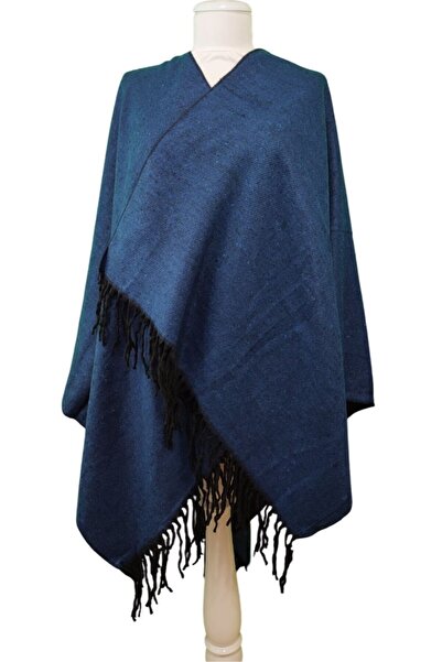 AXE SPORTSWEAR Soft Textured Tassel Detailed Shoulder Shawl Poncho