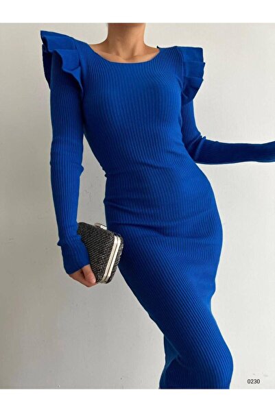 Modafeminen Knitwear Dresstr0230 Cobalt