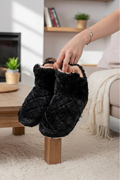 Oksit Ness Women's Home Boots Plush Home Slippers No Sound Sole Warm Stylish Furry Slippers Home Boots