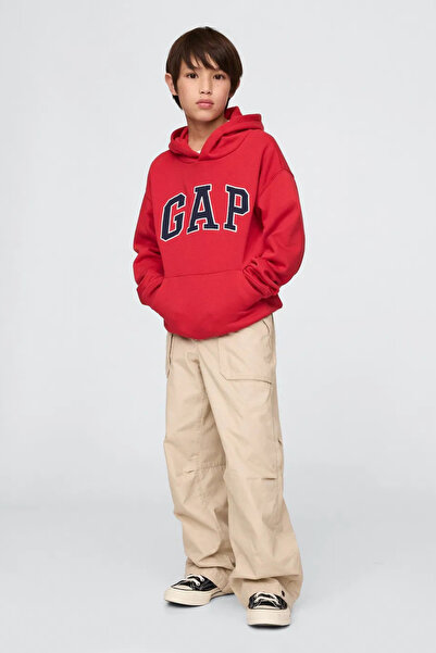 GAP Boy's Relaxed Logo Hooded Sweatshirt