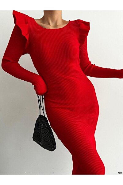 Modafeminen Трикотажне плаття TR0230 червоне