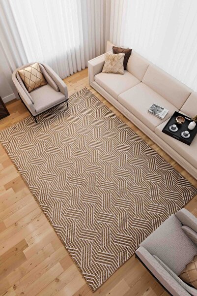 Lorente Home Alegra Brown Woven Jute Non-Slip Base Sisal Rug Washable Kitchen Carpet1835